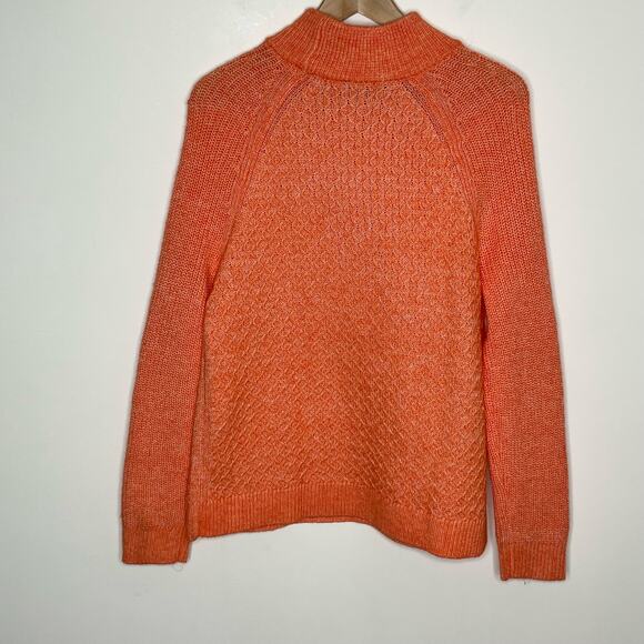 Talbots Womens Mock Turtleneck Pullover Sweater XLP Orange Long Sleeve - Picture 8 of 10